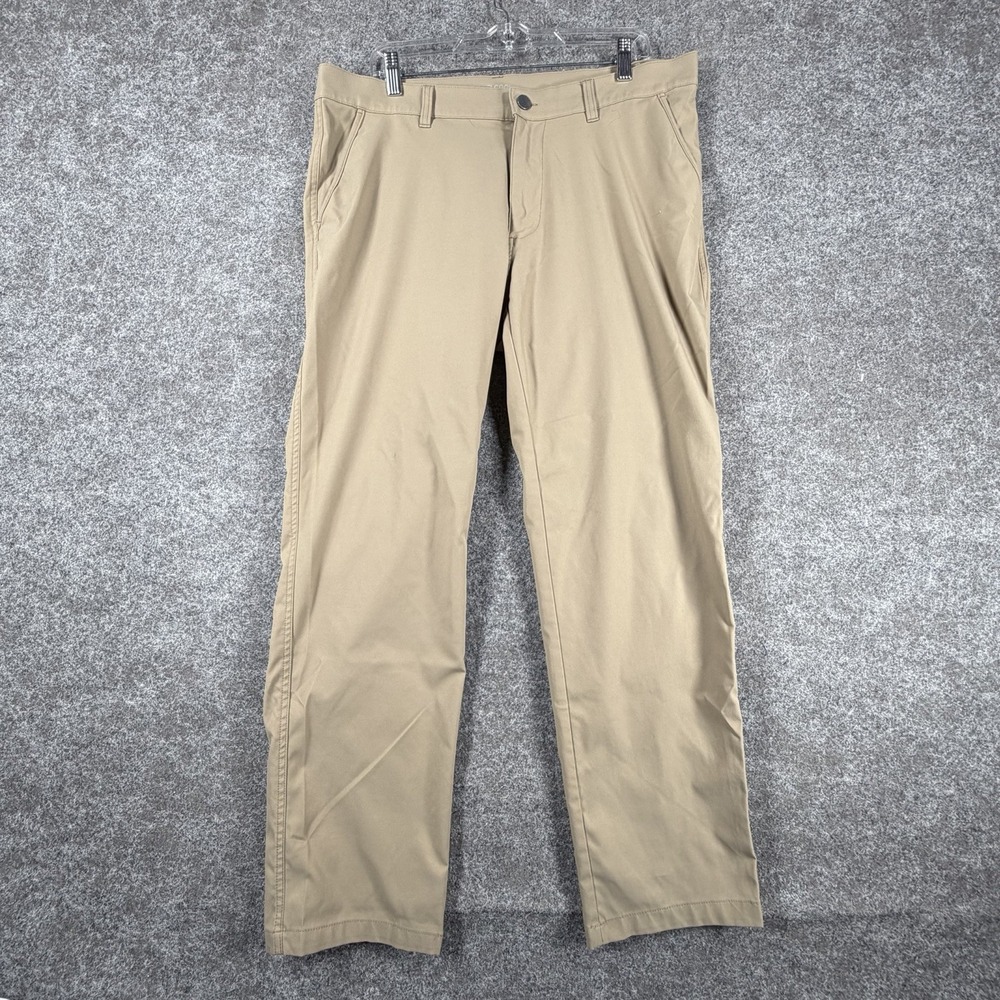 32 Degrees Cool Stretch Performance 36x30 Chino Khaki Flat Front Golf Mens Dress
